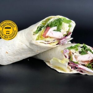 WRAPS fromage st morêt, salade, tomate, Poulet rôt